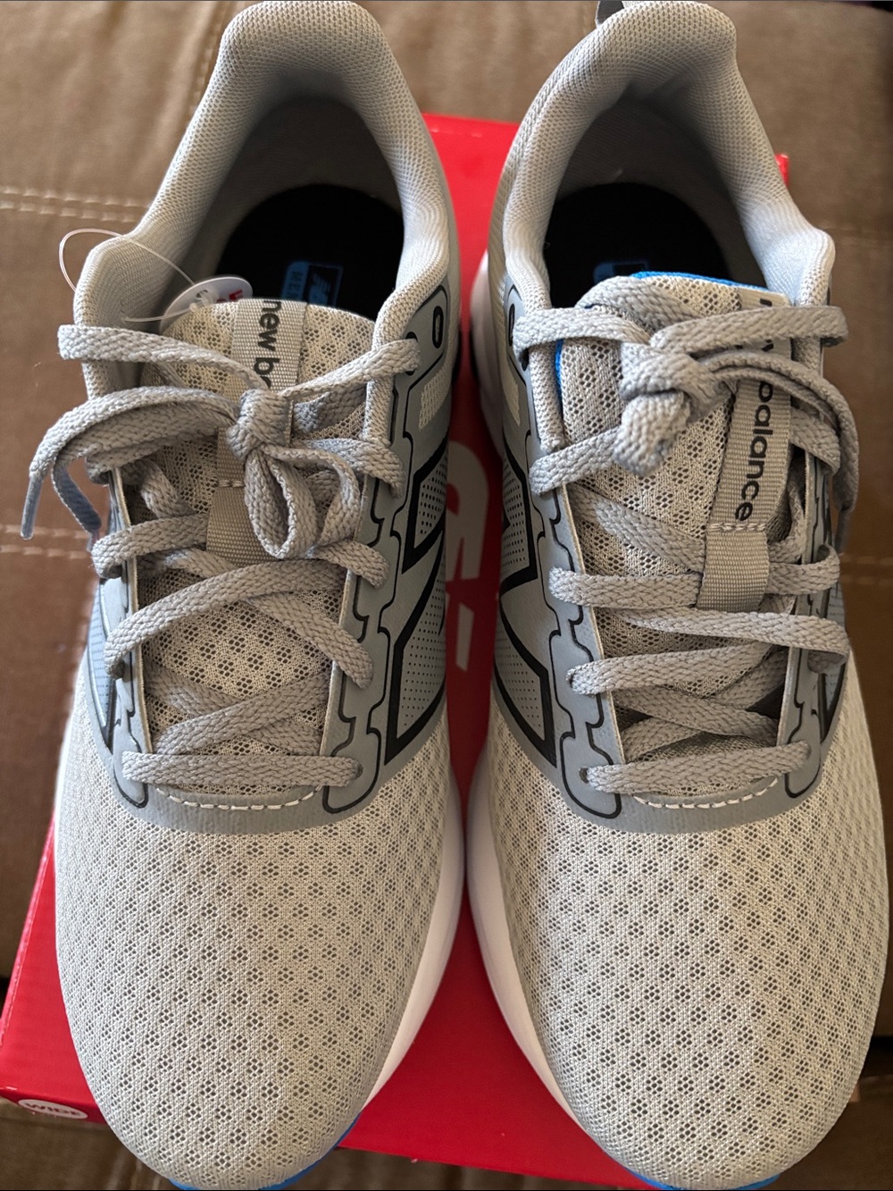 New Balance Light Gray Mesh Running Shoes